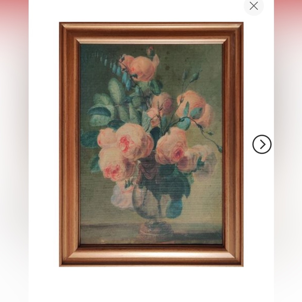 12" x 16" Antique Floral Framed Canvas Board Olive Green - Threshold